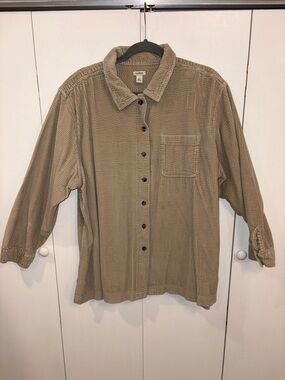 Vintage LLBean Women’s size 2X Corduroy Button Down Shirt 100% Cotton
